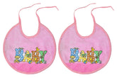 Heart Home Rouned Shaped Baby Cotton Apron Bibs-Pack of 2 (Pink)-HS43HEARTH25531